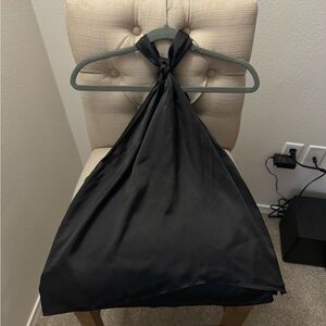 Zara Backless Silk Black Top